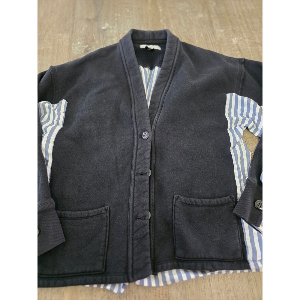 Current / Elliot The Recrafted Cardigan Stripe Button Front Size‎ 0 - Picture 2 of 8